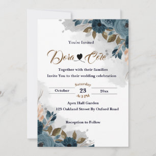 Invitation Moderne Elégant Floral Greenery Mariage aquarelle