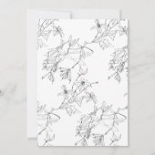 Invitation Moderne Elegant Floral Line Mariage (Dos)