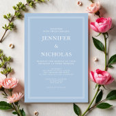 Invitation Moderne Élégant Formal Poudre Mariage bleu