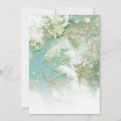 Invitation Moderne Elegant Ggreen Gold Marble Ombre (Dos)