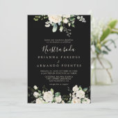 Invitation Moderne Elégant ivoire Floral Nuestra Boda Mariage (Debout devant)