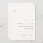 Invitation Moderne Élégant ivoire Simple minimaliste Mariage (Devant / Derrière)