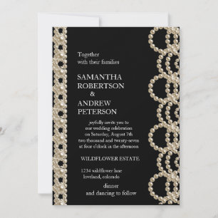 Invitation Moderne Elegant Joli Mariage perles
