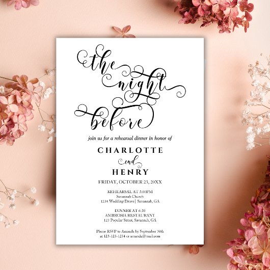Invitation Moderne Élégant La Nuit Avant Le Dîner De Répétiti