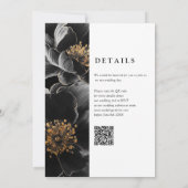 Invitation Moderne Elégant luxe Floral QR Code Mariage (Dos)