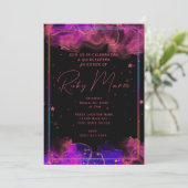 Invitation Moderne Elegant Marbre Géode Quinceanera Invitatio (Debout devant)