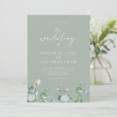 Invitation Moderne Elégant Mariage de verdure (Debout devant)