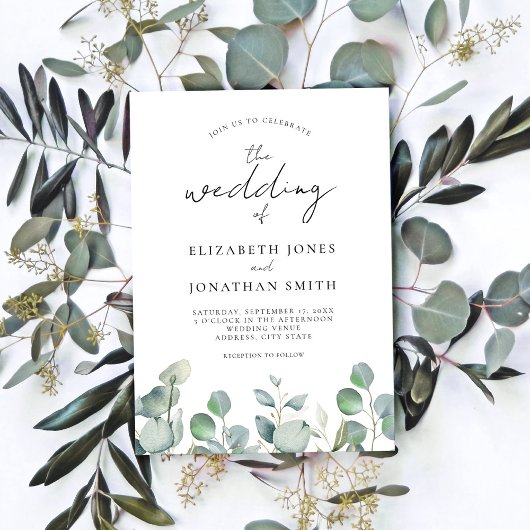 Invitation Moderne Elégant Mariage de verdure