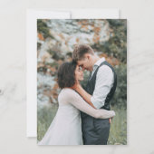 Invitation Moderne Elégant Mariage de verdure photo superposi (Dos)