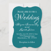Invitation Moderne Elégant Mariage floral rose Turquoise (Devant)