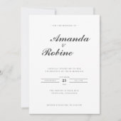 Invitation Moderne Élégant Mariage simple (Devant)
