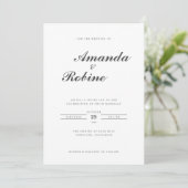 Invitation Moderne Élégant Mariage simple (Debout devant)