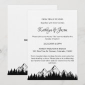 Invitation Moderne Élégant minimal de police noire Mariage Fl (Devant / Derrière)