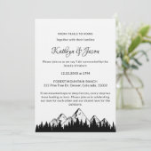 Invitation Moderne Élégant minimal de police noire Mariage Fl (Debout devant)