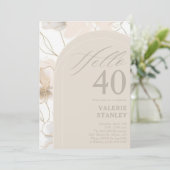 Invitation Moderne Elégant minimal Neutre Femmes Anniversaire (Debout devant)