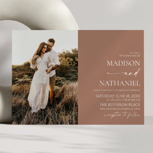 Invitation Moderne Élégant minimaliste Mocha Mousse Mariage