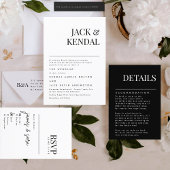 Invitation Moderne Élégant | Noms modifiables Mariage