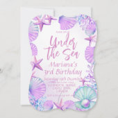 Invitation Moderne élégant Ocean 3e fête de fille anniversair (Devant)