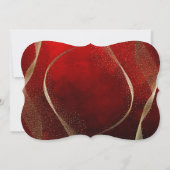 Invitation Moderne, élégant Or et Fête des mariées rouge (Dos)