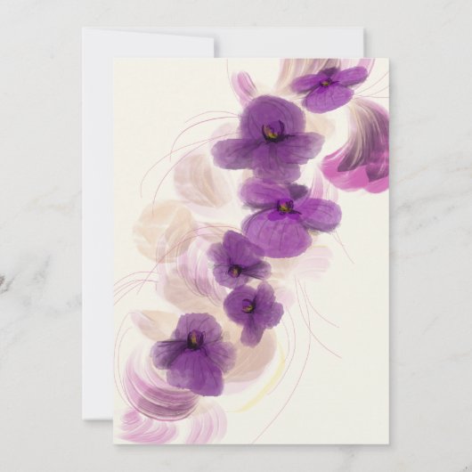 Invitation Moderne Elégant or violet orchidées Brunch nuptial (Dos)