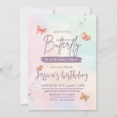 Invitation Moderne élégant papillon mignon thème 2e anniversa (Devant)