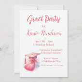 Invitation Moderne Elégant Pastel Graduation (Dos)