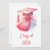 Invitation Moderne Elégant Pastel Graduation (Devant / Derrière)