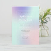 Invitation Moderne Elégant Pastel Rose Mint Purple Gradient (Debout devant)
