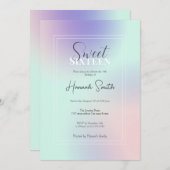 Invitation Moderne Elégant Pastel Rose Mint Purple Gradient (Devant / Derrière)