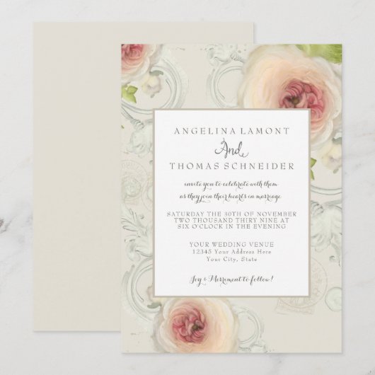 Invitation Moderne Elégant Peony Aquarelle Fleur Floral Art (Devant / Derrière)