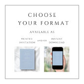 Invitation Moderne Élégant Poudre Bleu Mariage virtuel