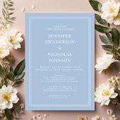 Invitation Moderne Élégant Poudre Bleu Mariage virtuel