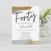 Invitation Moderne Elégant Quarante-40ème anniversaire fête (Debout devant)