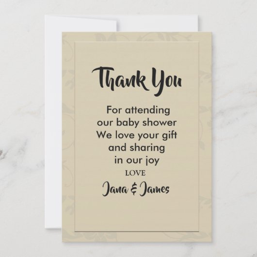 Invitation Moderne Élégant Romantique Merci (Devant)