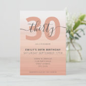 Invitation Moderne Elégant Rose Gold 30e anniversaire Invitat (Debout devant)