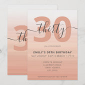 Invitation Moderne Elégant Rose Gold 30e anniversaire Invitat (Devant / Derrière)