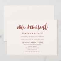 Moderne élégant rose mariage Vow renouvellement