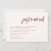 Invitation Moderne élégant rose neigeux Je viens de me marier (Devant)