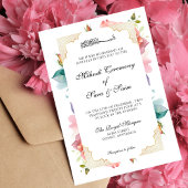 Invitation Moderne Elégant rose rose rose floral Mehndi musul