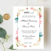 Invitation Moderne Elégant rose rose rose floral Mehndi musul