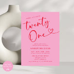 Invitation Moderne Elegant Rose Rouge 21ème anniversaire<br><div class="desc">Célébrez en style avec notre Moderne Elegant Rose et Rouge 21ème anniversaire Invitation de fête! Avec son mélange audacieux de teintes rose et rouge, cette invitation chic donne le ton parfait pour une fête sophistiquée et amusante. Une typographie élégante et des accents élégants en font un moyen attrayant d'invitation vos...</div>