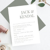 Invitation Moderne élégant Sage Green | Mariage de noms modif