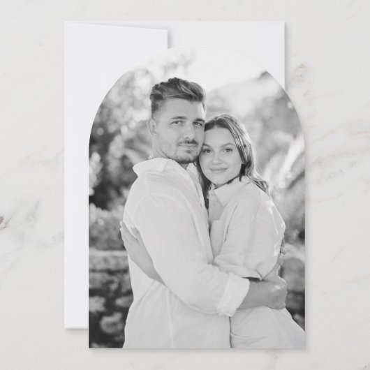 Invitation Moderne Elegant Sage Green Photo Arch Mariage (Dos)