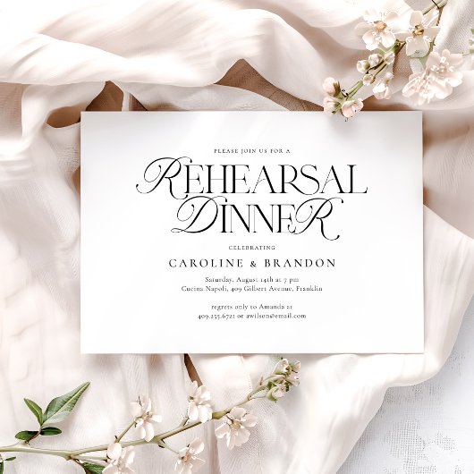 Invitation Moderne Élégant Script Type de répétition Dîner