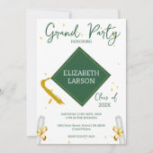 Invitation Moderne Élégant Senior Green Thème Graduation (Devant)