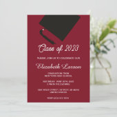 Invitation Moderne Elegant Senior Pink Gold Party (Debout devant)