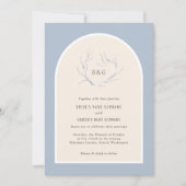 Invitation Moderne Elégant Simple Arc Dusty Mariage bleu (Devant)