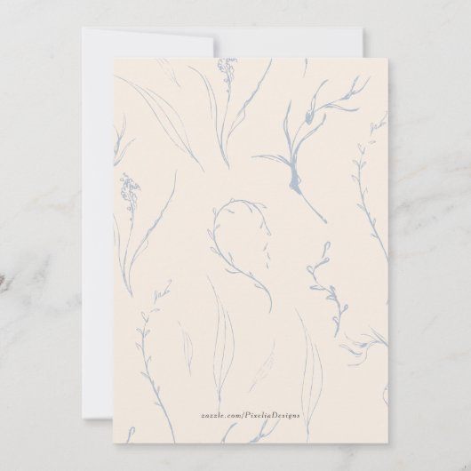 Invitation Moderne Elégant Simple Arc Dusty Mariage bleu (Dos)