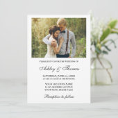 Invitation Moderne Elegant Simple Photo Mariage (Debout devant)