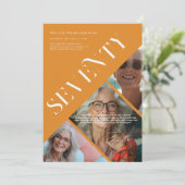 Invitation Moderne élégant Soixante-dix | 70e anniversaire 3  (Debout devant)